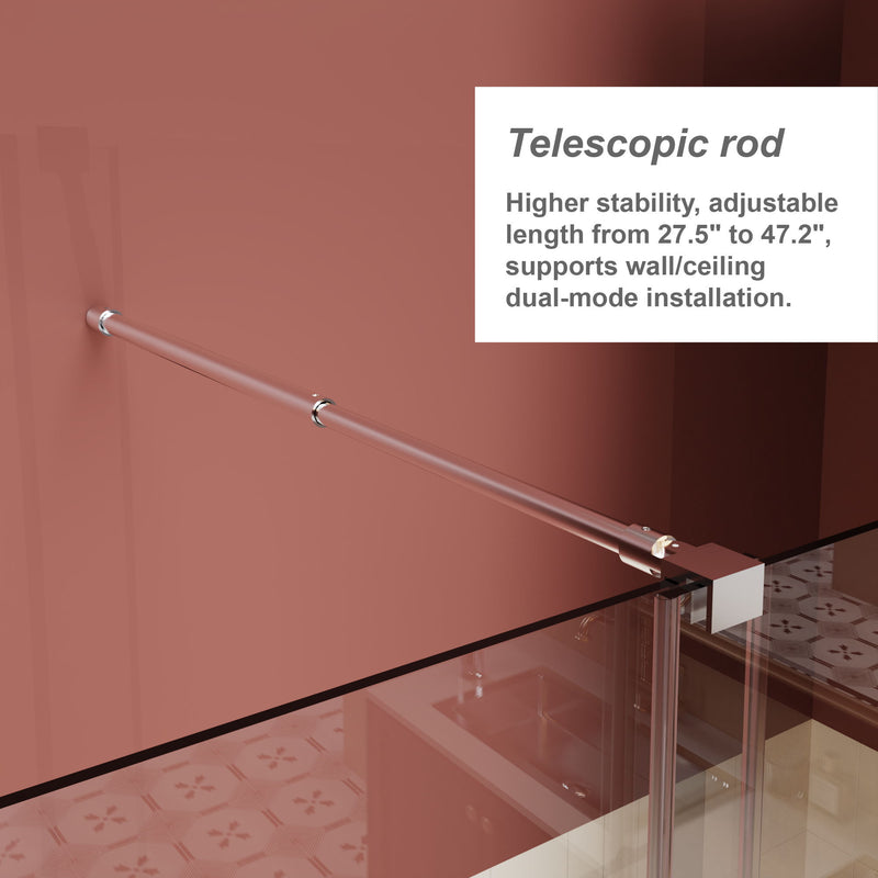 Guyou Glass Shower Door, Sliding Door Dual Usage - Chrome