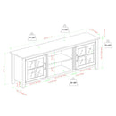 Modern Farmhouse 2 Door Glass Windowpane 70" TV Stand For 80" TVs