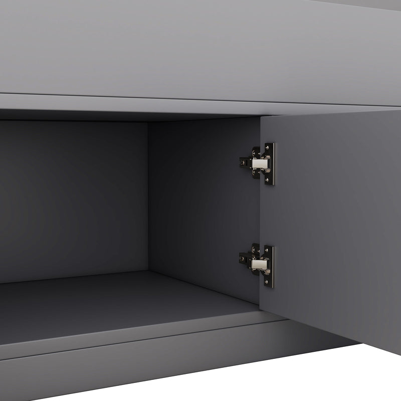 Captain Platform Bed Frame With Storage Bookcases, Shelves, And 4 Drawers