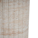 Elegant Outdoor / Indoor Lightweight Concrete Side Table With Travertine - Beige