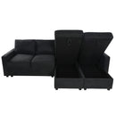 Convertible Sectional Sofa With Storage Chaise Lounges And USB Ports
