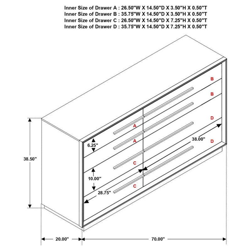 Durango - 8-Drawer Dresser