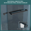 Double Sliding Glass Shower Door 8Mm Tempered Glass With Stainless Steel Frame - Matte Black