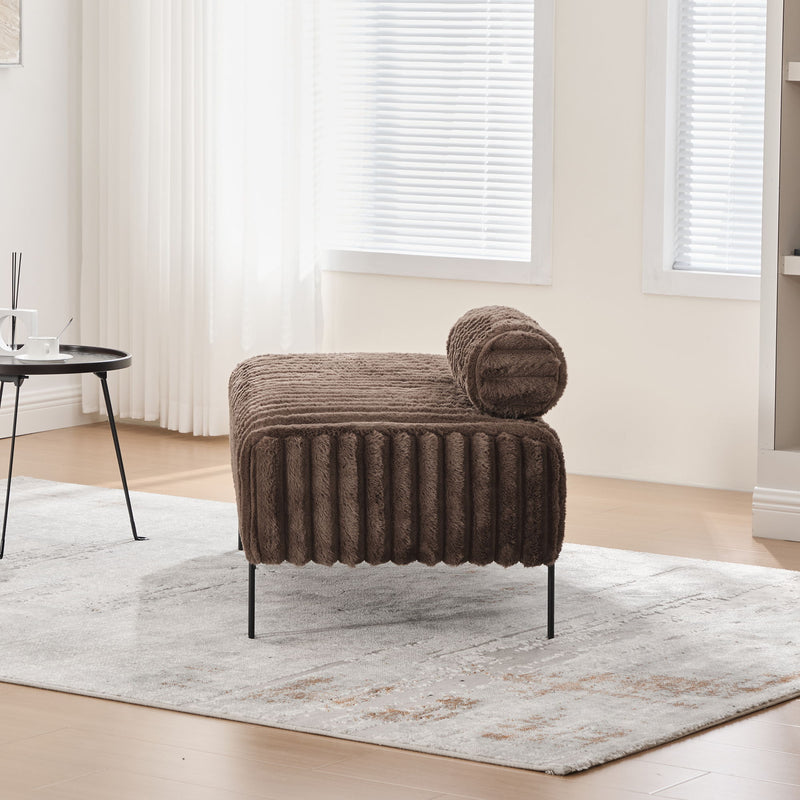 Mini Loveseat With Adjustable Backrest - Brown