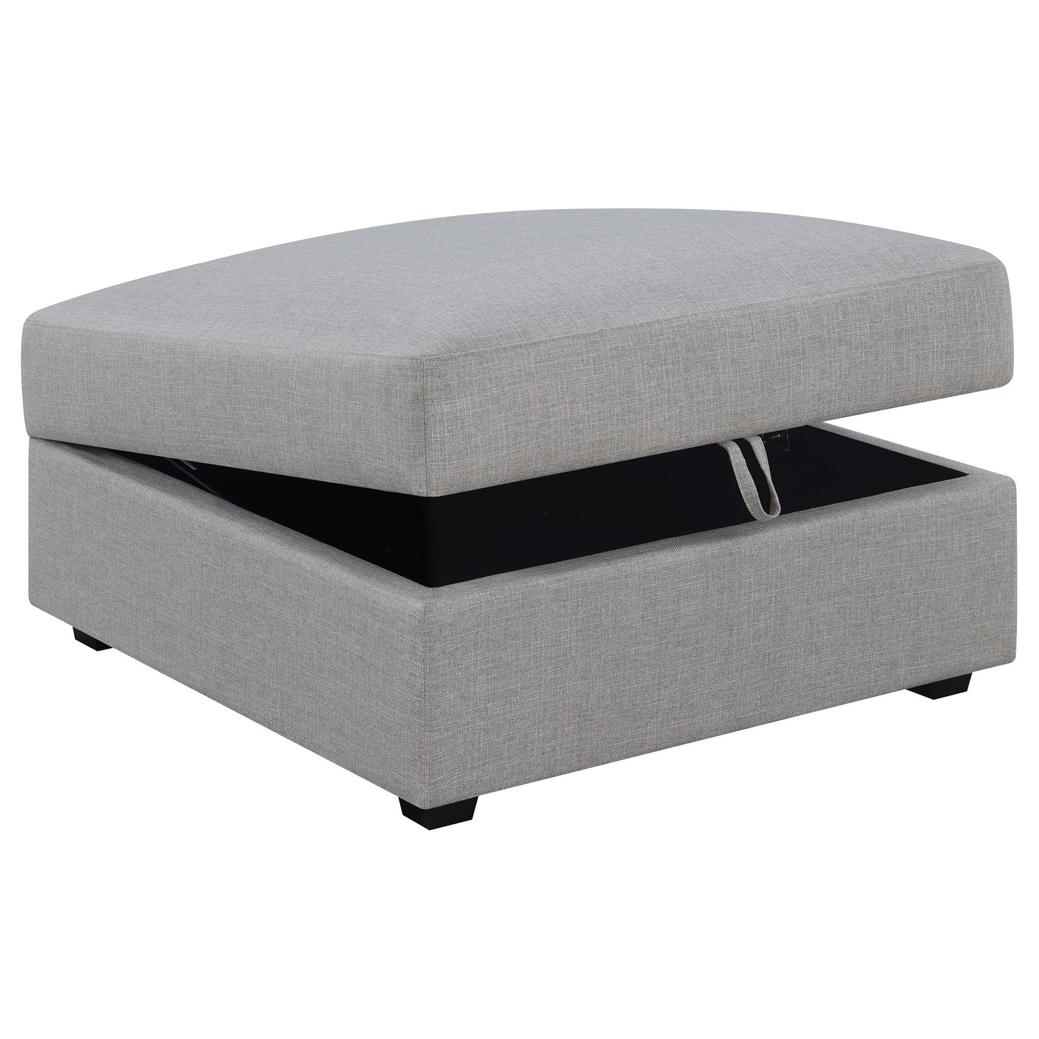 Cambria Square Upholstered Storage Ottoman Grey - Atlantic Fine Furniture Melbourne FL