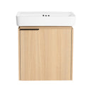 Wall Mounted Bathroom Vanity With Ceramic Sink And Storage Cabinet