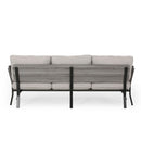 Mid Century Modern 3 Seater Sofa With Pillow Cushions - Light Gray
