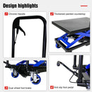 Hydraulic Lift Trolley, 500 Lbs Capacity, With 4 Wheels, For Material Handling And Transportation - Black / Blue