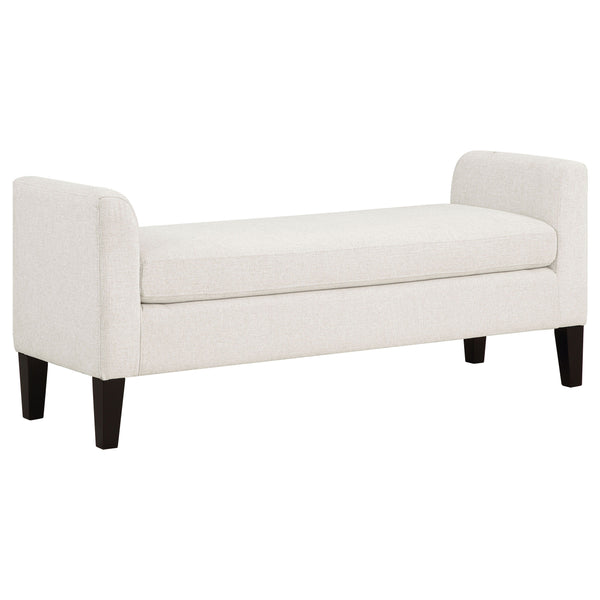 Rex - Upholstered Accent Bench With Raised Arms - Vanilla
