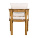 Abaco - Outdoor Patio 7 Pieces Dining Set With Chairs And Table - Teak / Beige