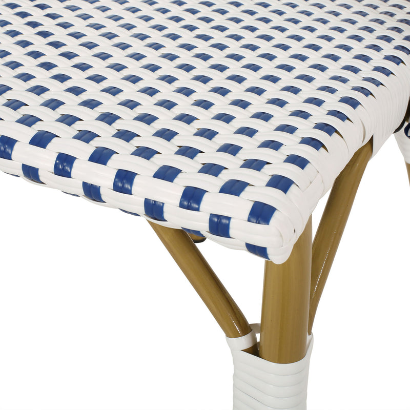Outdoor Rattan And Aluminum French Bistro Chairs Set
