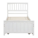 Twin size Platform Bed with Trundle, White