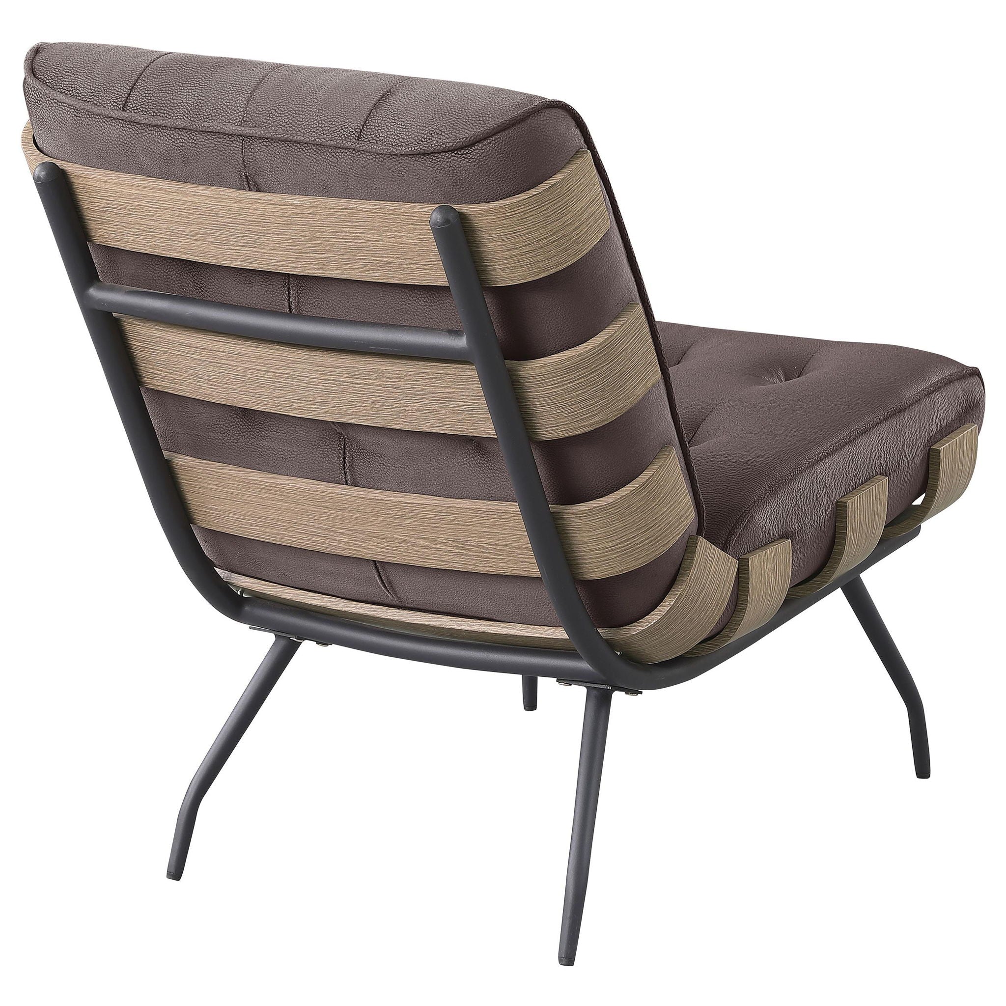 Aloma Upholstered Tufted Armless Accent Chair Brown - Atlantic Fine Furniture Melbourne FL