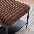 Upholstered Ottoman Coffee Table Foot Rest With Open Storage