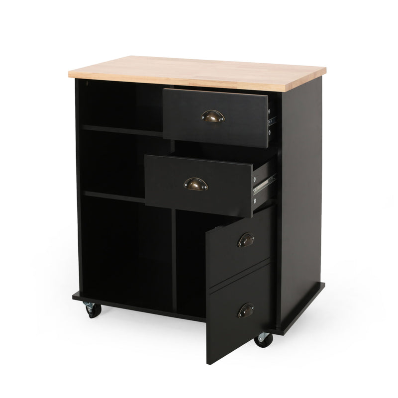 Yohaan - Contemporary Kitchen Cart With Wheels