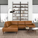 Corbin Left-Facing Tan Leather Sectional Sofa