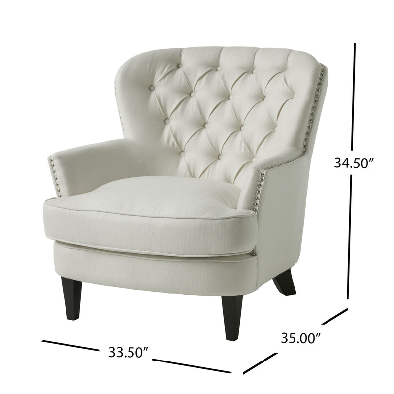 Accent Reading Chair For Living Room Bedroom - Ivory