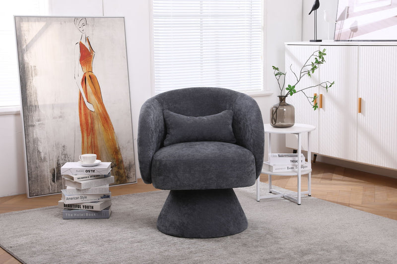 Swivel Accent Chair, Armchair Round Barrel Chair In Fabric For Living Room Bedroom