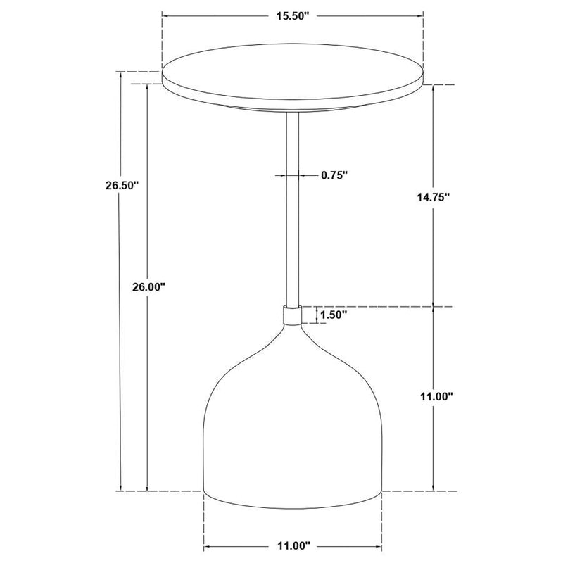 Colima - Round Wood Top Accent Side Table - Peach