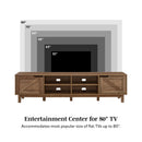 Rustic Barndoor Open-Storage TV Stand For TVs Up To 80"