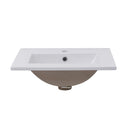 Modern Small Bathroom Vanity Cabinet With Ceramic Basin, Ample Storage, 1 Soft Close Door