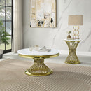 Fallon - Coffee Table With Engineered Stone Top - Engineered Stone Top & Gold