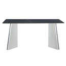 Modern Marble Patterned Dining Table With Stainless Steel Butterfly Legs