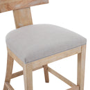 Upholstered Counter Height Bar Stools With Solid Rubber Wood Frame (Set of 2)