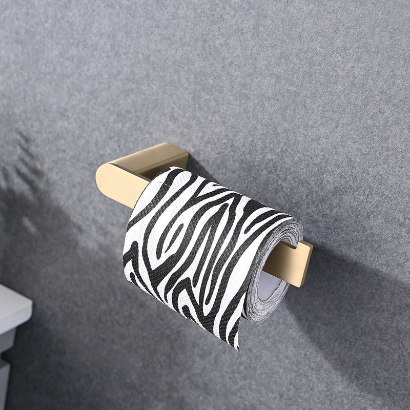 Modern Brushed Wall Mounted Bathroom Hardware Set With Robe Hook, Towel Rail, And Tissue Paper Holder