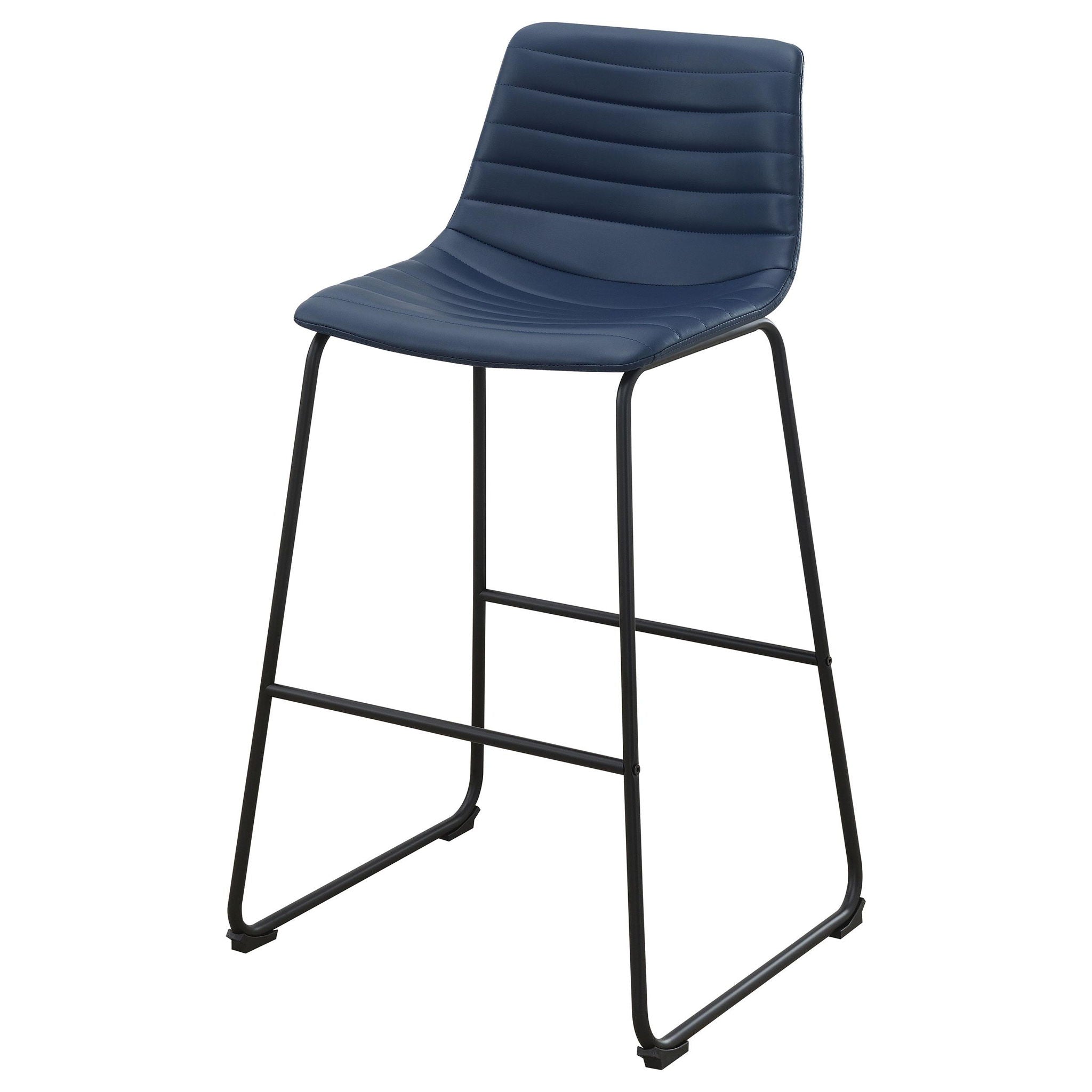 Zuni Faux Leather Upholstered Bar Chair Blue (Set of 2) - Atlantic Fine Furniture Melbourne FL