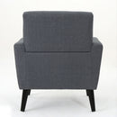 Contemporary Club Chair With Nailhead Trim Fabric And Birch Wood Legs