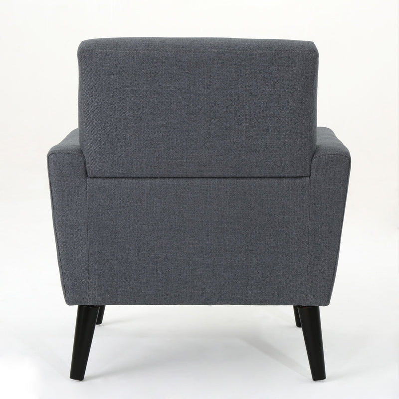 Contemporary Club Chair With Nailhead Trim Fabric And Birch Wood Legs