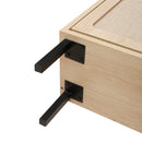 Modern Rattan 5 Door Shoe Storage Cabinet For Entryway Freestanding Design - Natural