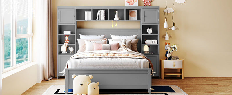 Bed With All In One Cabinet And Shelf