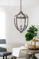 4 Light Metal Chandelier, Hanging Light Fixture With Adjustable Chain For Kitchen, Bulb Not Included - Gray