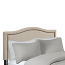 Elegant Panel Headboard With Copper Nailheads And Adjustable Metal Legs