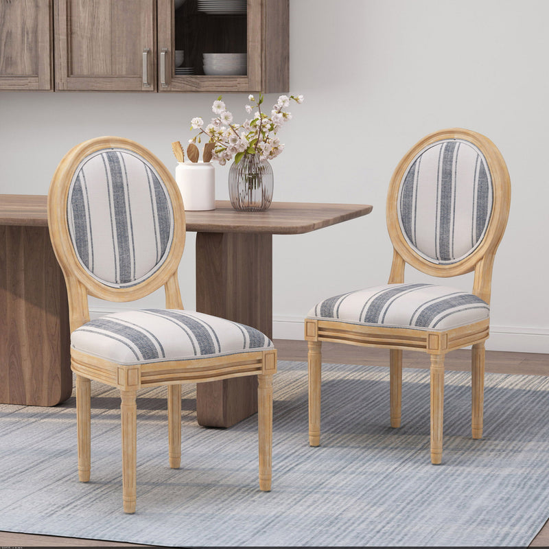 French Country Inspired Dining Chair With Iconic Round Backrest