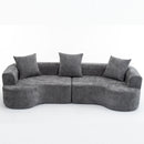 Modern Style Ultra Smooth Curved Sofa With 3 Pillows