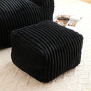Giant Plush Bean Bag Chair With Armrests And Footstool