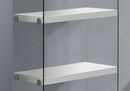 Bookshelf, Bookcase, Etagere, 5 Tier, Glossy Clear Tempered Glass - White