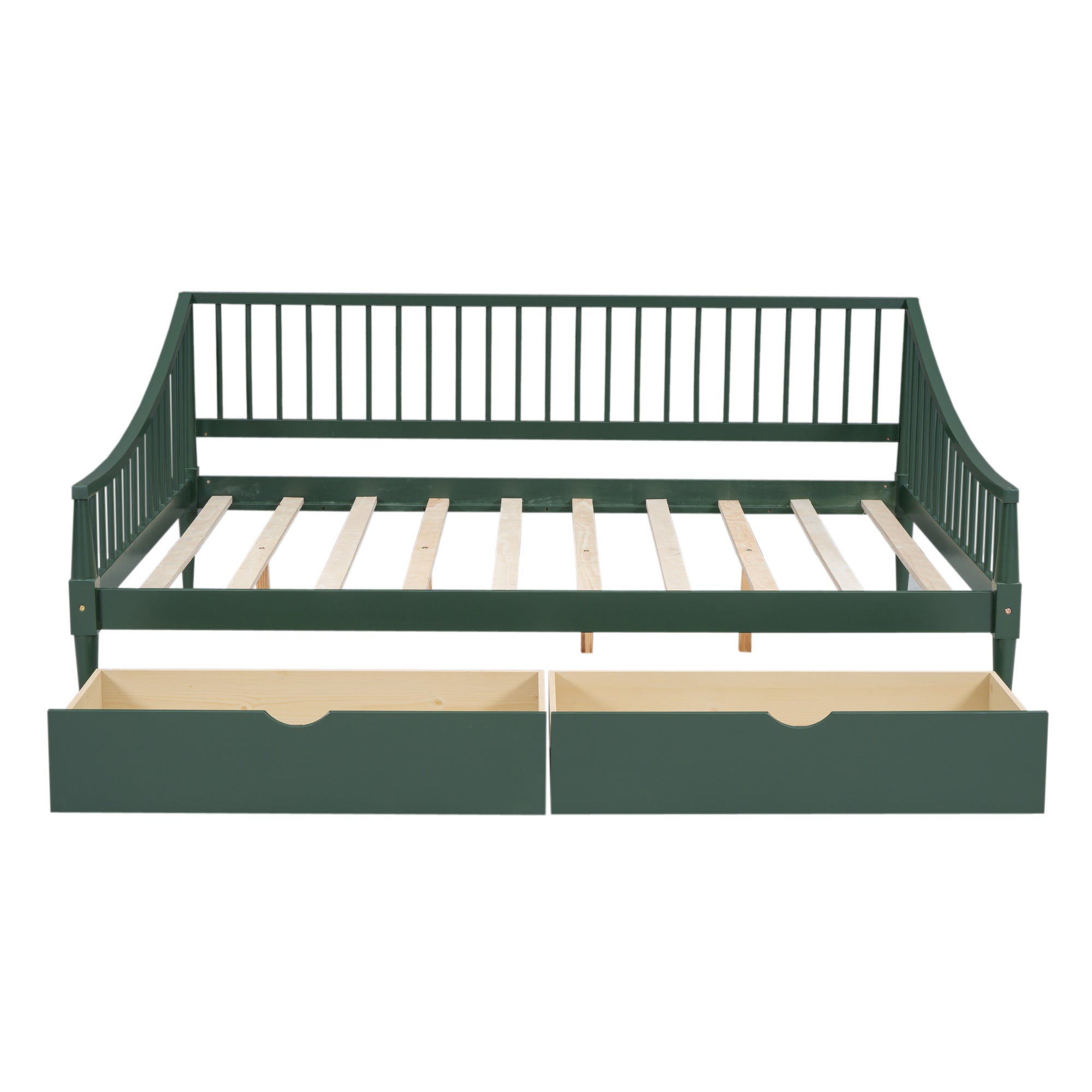 Full Size Daybed with Two Storage Drawers and Support Legs, Green - Atlantic Fine Furniture Melbourne FL
