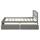 Platform Storage Bed Wood Bed Frame With Two Drawers And Headboard