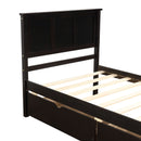 Platform Storage Bed With 2 Wheel Base Drawers