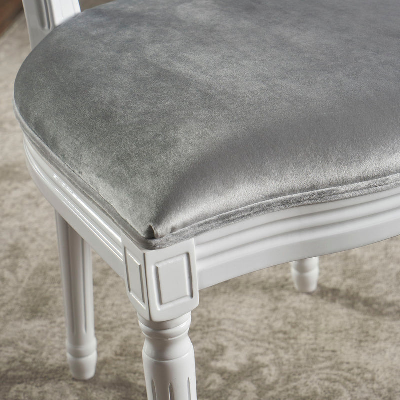 French Country Dining Chair Set With Round Backrest
