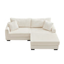 2 Seater L Shaped Chaise Sofa With Reversible Cushion, USB - C Charging Port, Storage Pocket, Convertible Left / Right Design
