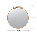 Classic Design Mirror With Baroque Inspired Frame For Bathroom, Entryway Console Lean Against Wall