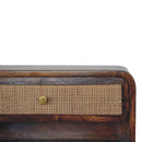 Wall Mounted Open Woven Bedside Table - Chestnut