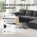 Modular U Shaped Sectional With Ottomans, Luxury Cloud Floor Couch With Deep Seat Fully Compressed Upholstered Sofa