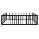Metal Floor Bed Frame With Fence And Door