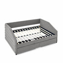 Elegant Daybed With Trundle Upholstered Tufted Sofa Bed